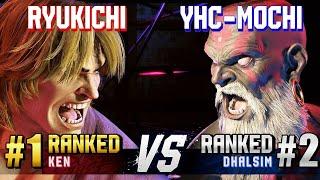 SF6 ▰ RYUKICHI (#1 Ranked Ken) vs YHC-MOCHI (#2 Ranked Dhalsim) ▰ High Level Gameplay