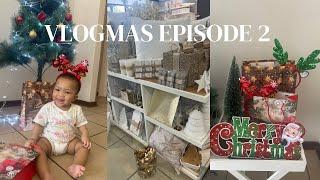 VLOGMAS 2: Let’s Put Up Our Christmas Tree | Christmas Decor Shopping | Family Of 3