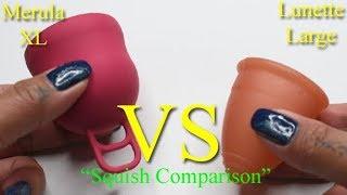 Merula XL vs Lunette LG - Menstrual Cup Squish