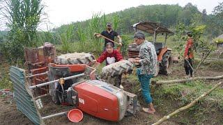 Tractor YANMAR plowing the field had a dangerous flip - Dramatic rescue / Green forest life