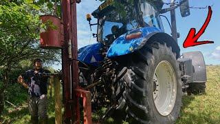 Fencing around a forest to keep in the cows. And a new bull to the farm!!