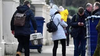 Embassy staff and children leave Russian embassy in London