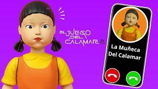 LLAMADA DE LA MUÑECA DEL JUEGO DEL CALAMAR | JUGAREMOS MUEVETE LUZ VERDE🟢