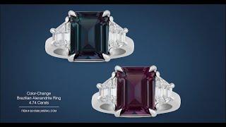 Color-Change Brazilian Alexandrite Ring (4.74 Carats) | M.S. Rau