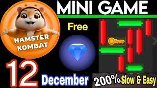 12 December  Puzzle Trick: P2E Hamster Kombat key MiniGame Solved, slow step by step! 