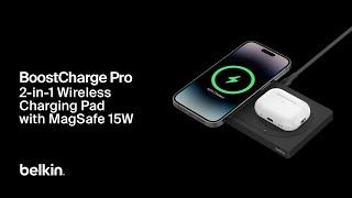 Belkin BoostCharge Pro 2-in-1 Wireless Charging Pad with Official MagSafe Charging 15W