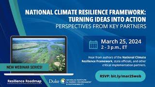 National Climate Resilience Framework: Perspectives from Key Partners