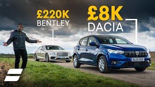 Dacia Sandero Review: £8K hatchback vs £220K Bentley | 4K