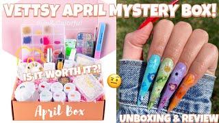 VETTSY APRIL MYSTERY BOX UNBOXING & REVIEW |  SOLID GEL POLISH & NAIL ART | SPRING NAIL TUTORIAL