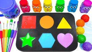 Satisfying Video l DIY How to make Rainbow SLIME From Mixing M&M Lollipop Cutting ASMR