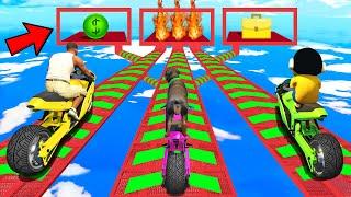 SHINCHAN AND FRANKLIN TRIED 3 FIRE PRIZE MEGARAMP RACE JUMP CHALLENGE BY CARS BIKES & TRUCKS GTA 5