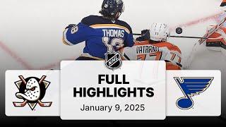 NHL Highlights | Ducks vs. Blues | January 09, 2025