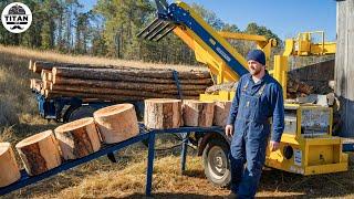 Fastest Automatic Firewood Processing Machine | Homemade Modern Wood Cutting Chainsaw Machines #5