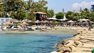 Walking from Dasoudi Beach and Park to Miami Beach and Crowne Plaza Hotel, Limassol, Cyprus