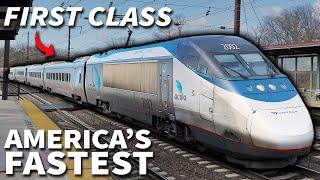 America's FASTEST Train: First Class Acela Journey from DC to NYC!