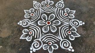 Friday simple rangoli design 5*3dots small kolam Anu'sworld daily muggulu