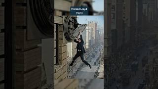 Harold Lloyd’s famous stunt from Safety Last in 1923 in color 