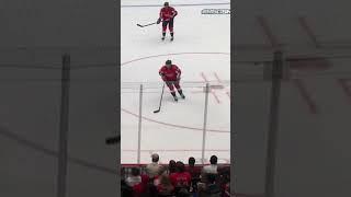 Luke Hughes 1st nhl point off Eric Haula slap shot