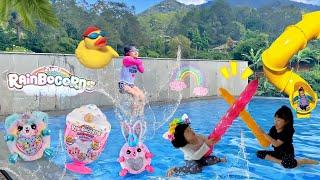 Berenang, Main Air, Pukul Balon dan Membuka Mainan Rainbocorns Telur Unicorn