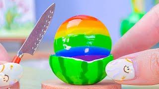 Jelly Making  Coolest Miniature Rainbow Watermelon Decorating | Amazing Miniature Fruit Dessert