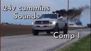 24V Cummins Sounds, Rolling coal and more Compilation 1