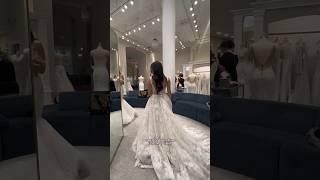 I tried on a $12,000 dress at Kleinfeld  #sayyestothedress #weddingdress #bridal #shorts