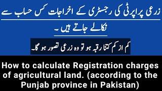 registration charges agricultural land registry expenses with example | zari arazi ka rate nikalna