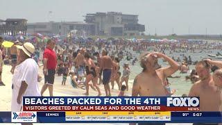 Beaches crowded for Fourth of July