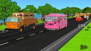 The Wheels on the Bus go round and round ( Vehicles ) -3D Animation Nursery Rhymes for Children