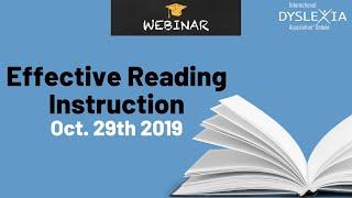 Webinar - Effective (and ineffective) reading instruction by Nancy Young 29Oct19