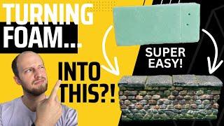 Carving Foam into the Most REALISTIC Brick & Stone Wall