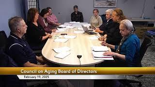 Council On Aging Board of Directors Meeting February 19, 2025