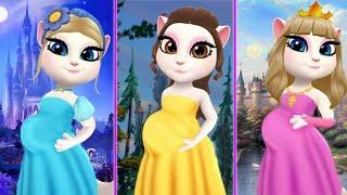 Pregnant Princesses Disney | Cinderella | Belle | Avrora || My Talking Angela 2