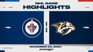 NHL Highlights | Jets vs. Predators - November 23, 2024