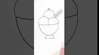 How to draw easy and simple Icecream in a bowl!!! #drawing #cute #easydrawing #icecream