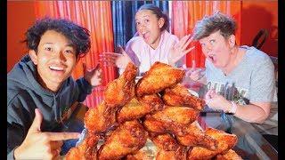 100 Wings Mukbang w/ MightyNiecy & MightyMom (MY FIGHT VIDEO!?!)