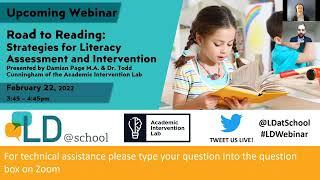 Webinar Recording - The Road to Reading: Strategies for Literacy Assessment and Intervention