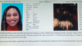 Houston family searching for Christina Johnson who disappeared walking her dog!!!