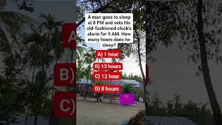 How many hours does he sleep?  #reels #riddle #puzzle