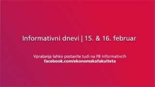 Informativni dnevi najboljše fakultete! ;)