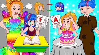 RICH and POOR PRINCESS, But SWAP BODY?! Good vs Bad Student in School! | Poor Princess Life 