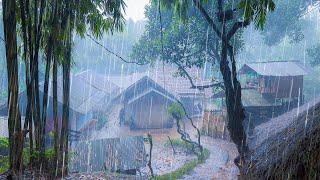 4K - Cikajang Dingin, Hujan Deras hari ini Di Kampung Mengguyur Garut, indah | Pedesaan Indonesia