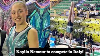 Kaylia Nemour podium training on bars in Série A for Italian Gymnastics Club 2025