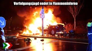 Verfolgungsjagd endet in Flammeninferno