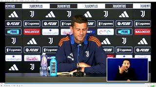 VIDEOCONFERENZA THIAGO MOTTA VIGILIA GENOA JUVENTUS 27 09 2024 CON LA FORMAZIONE UFFICIALE