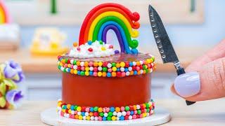 Beautiful Miniature Colorful Cake  Miniature Rainbow Chocolate Cake Decorating | Lotus Cakes