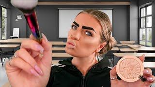 ASMR british chav girl does your makeup in class  (roleplay)