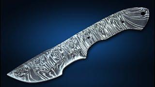 Hercules Tracker Knife Hand Forged Damascus Steel Blank Blade Tracker Hunting Knife Ladder Pattern