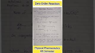 Zero order Reaction #chemicalkinetics #shorts #physicalpharmaceutics #4thsememster #viral #trending