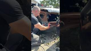 A junk frame rail keeps another car on the road!